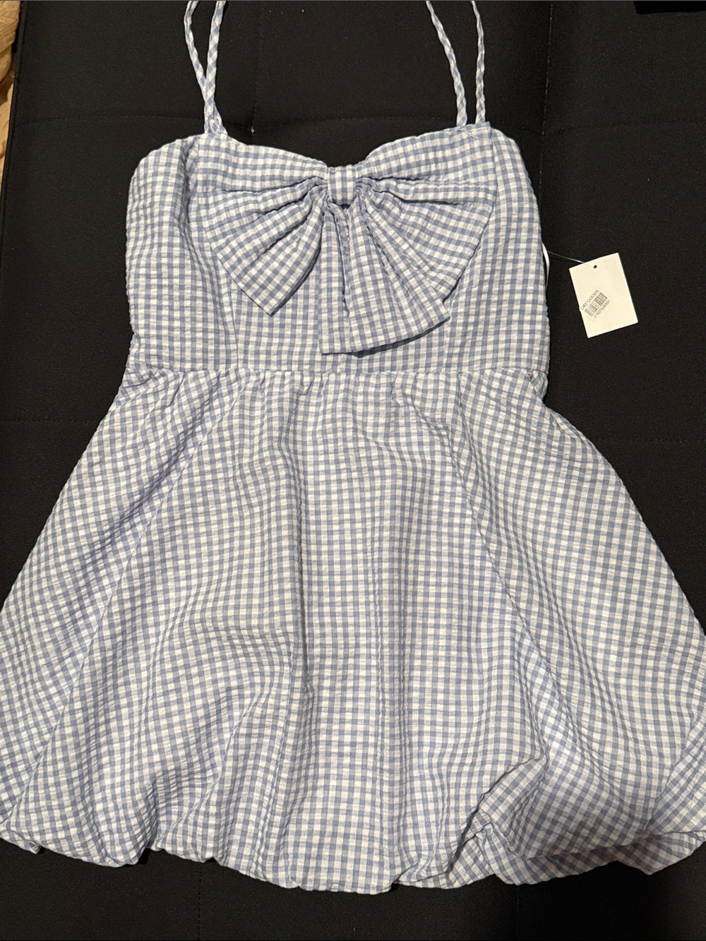 Dry Goods Blue Gingham Bow-Front Sundress
